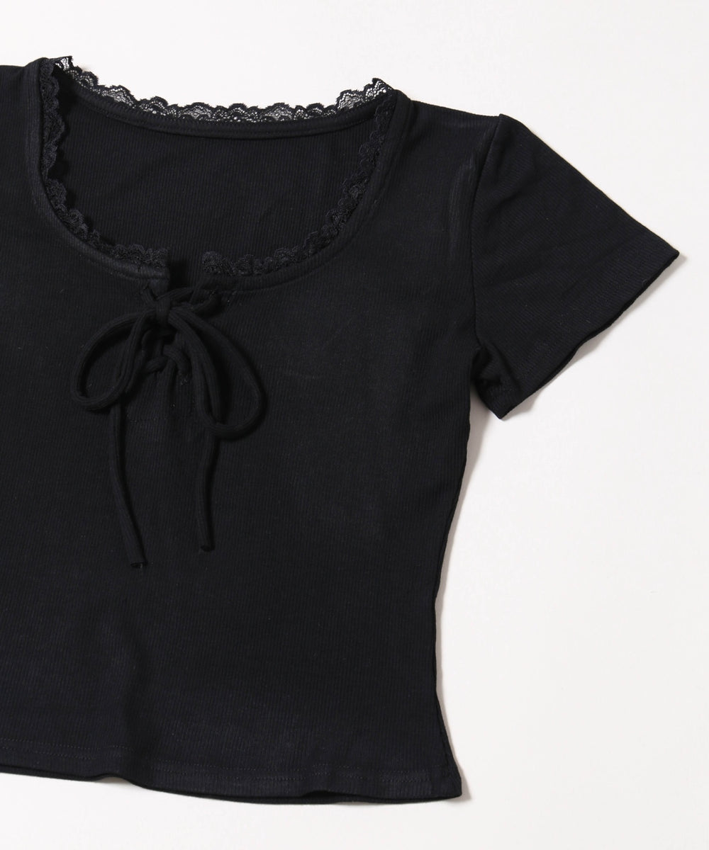 ミニレースアップTシャツ