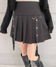 スタッズデザインプリーツスカート/ブラック モデル：160㎝ F着用
