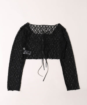 フロントリボンピチレースカーディガン