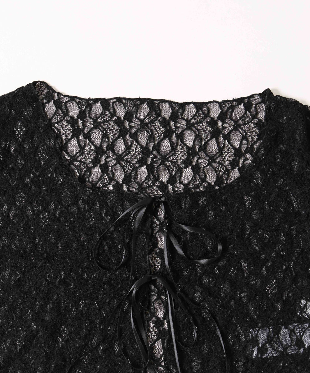 フロントリボンピチレースカーディガン