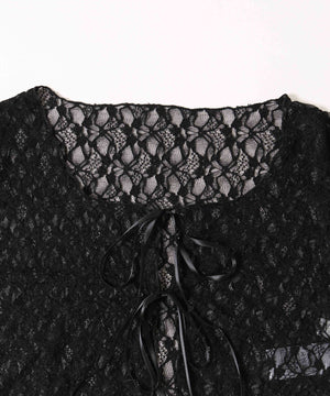 フロントリボンピチレースカーディガン