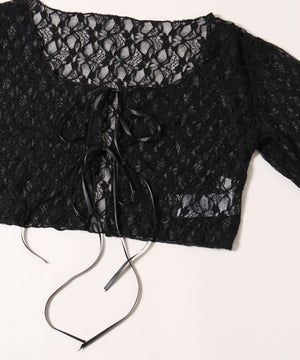 フロントリボンピチレースカーディガン