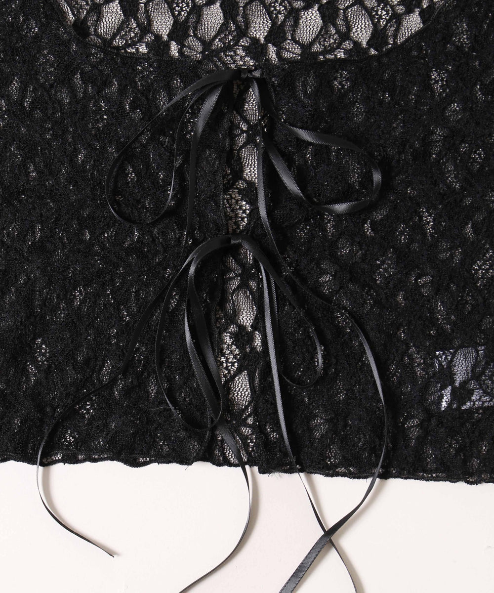 フロントリボンピチレースカーディガン