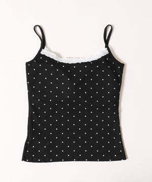リボンポイントドットキャミソール