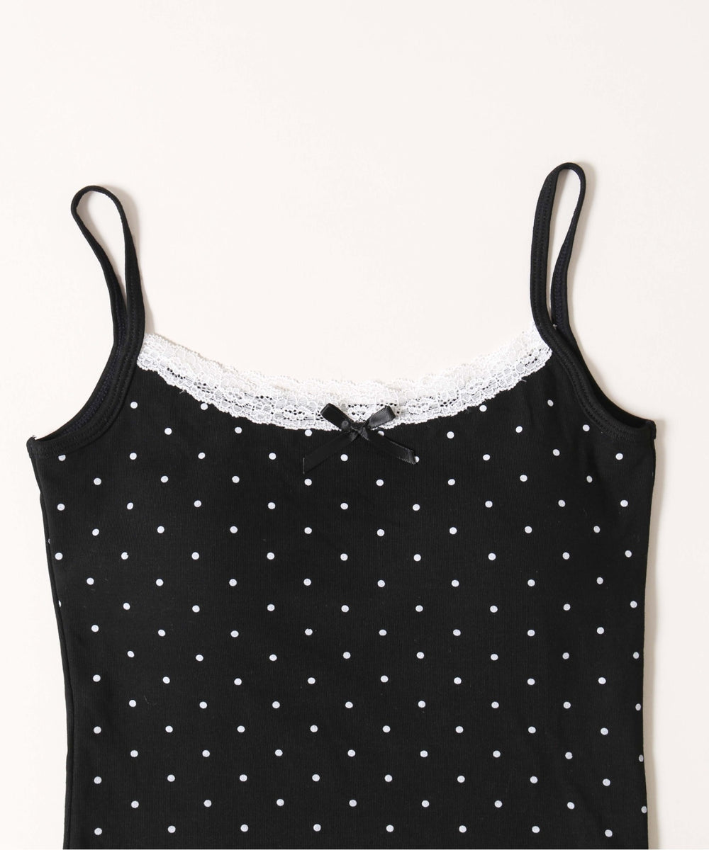 リボンポイントドットキャミソール