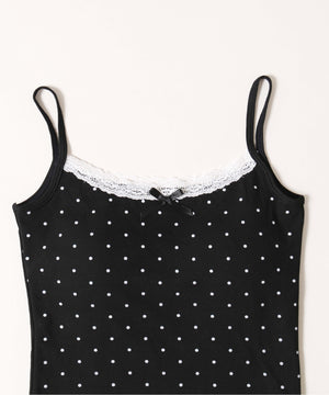 リボンポイントドットキャミソール