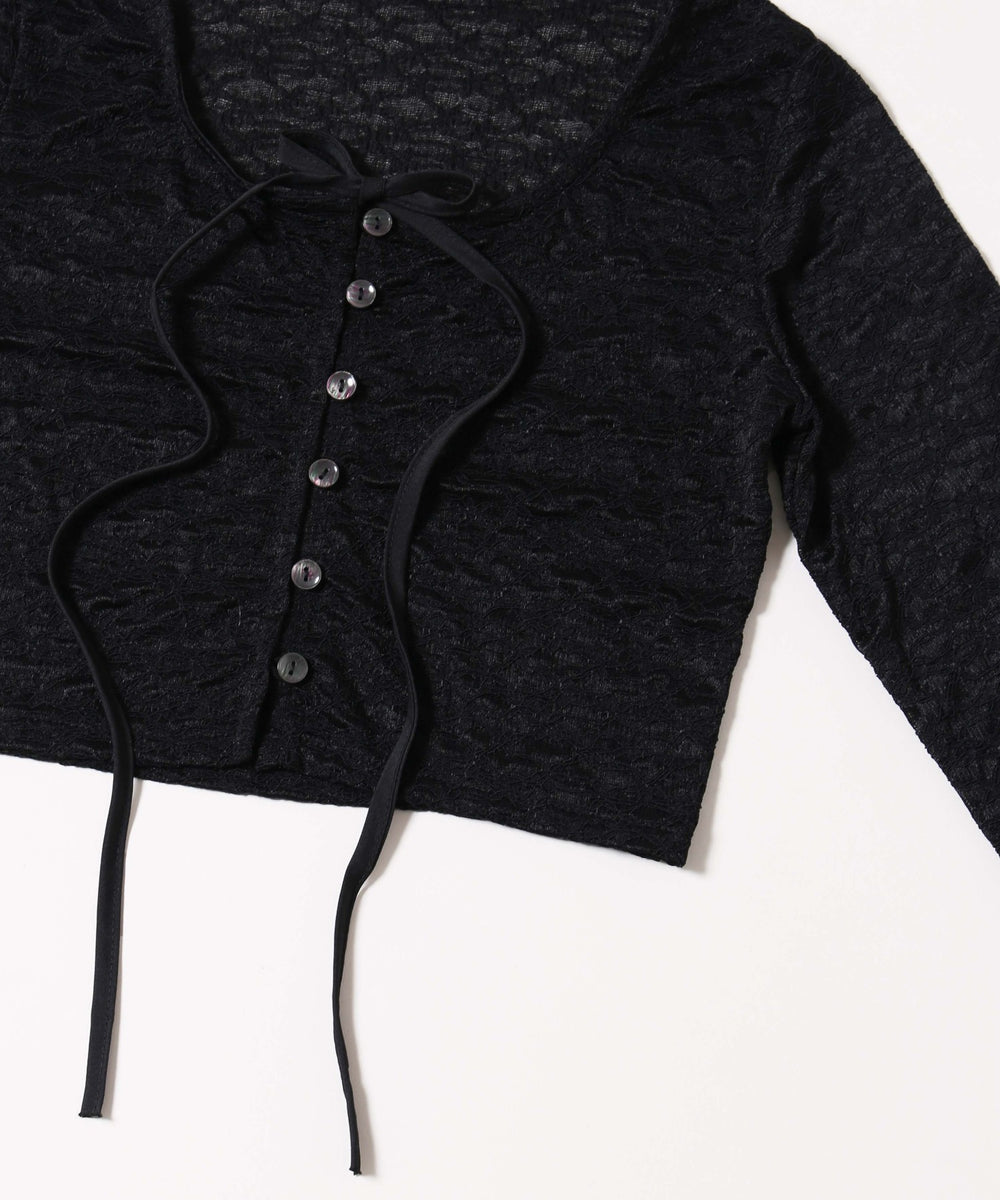 リボンレースカーディガン