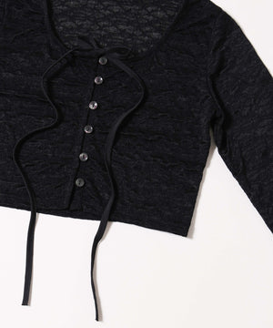 リボンレースカーディガン