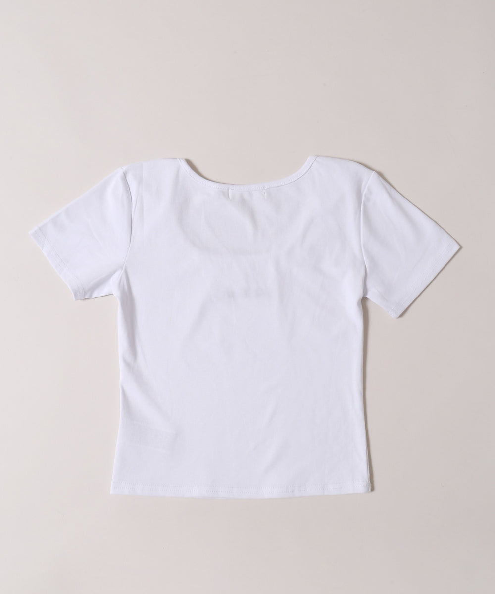 レースネックTシャツ