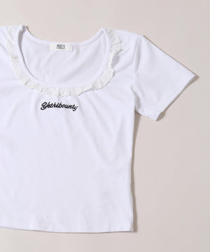 レースネックTシャツ