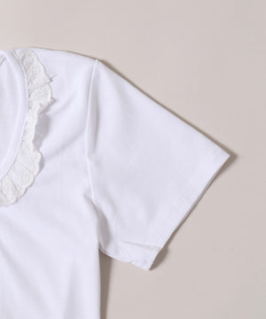 レースネックTシャツ