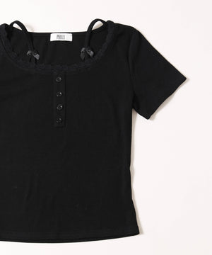 リボンキャミドッキングTシャツ