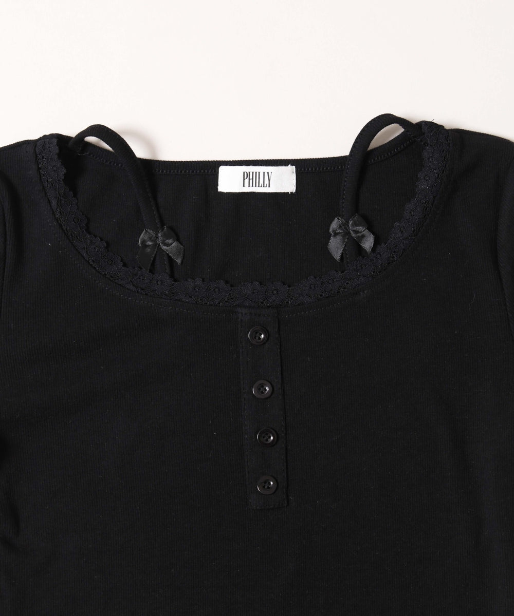 リボンキャミドッキングTシャツ