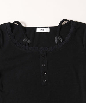 リボンキャミドッキングTシャツ