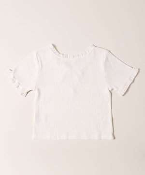 ロングリボンフリルリブTシャツ