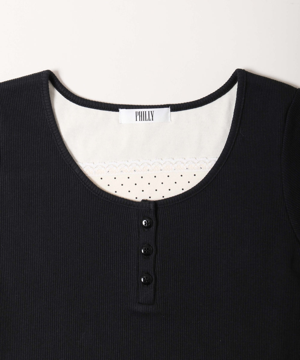 フェイクレイヤードTシャツ