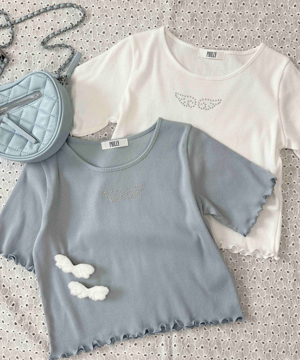 スタッズリブメロウトップス