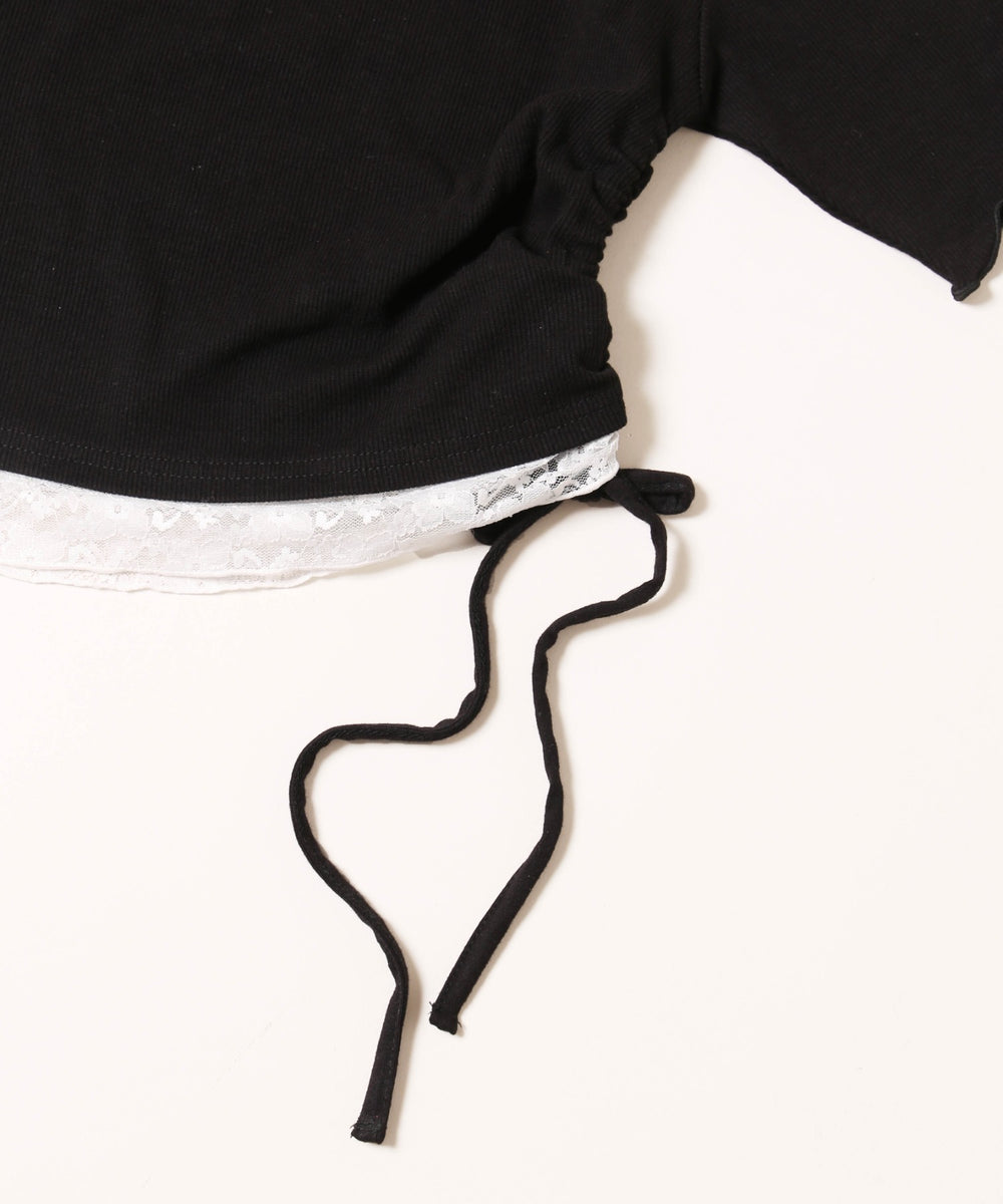 レースヘムワンショルトップス