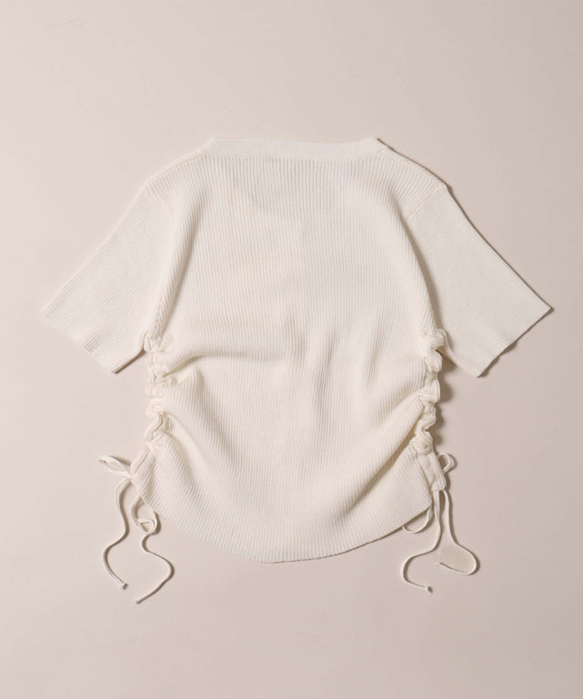 サイドドロスト半袖カーディガン