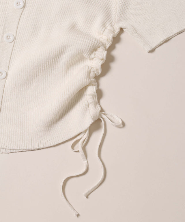 サイドドロスト半袖カーディガン