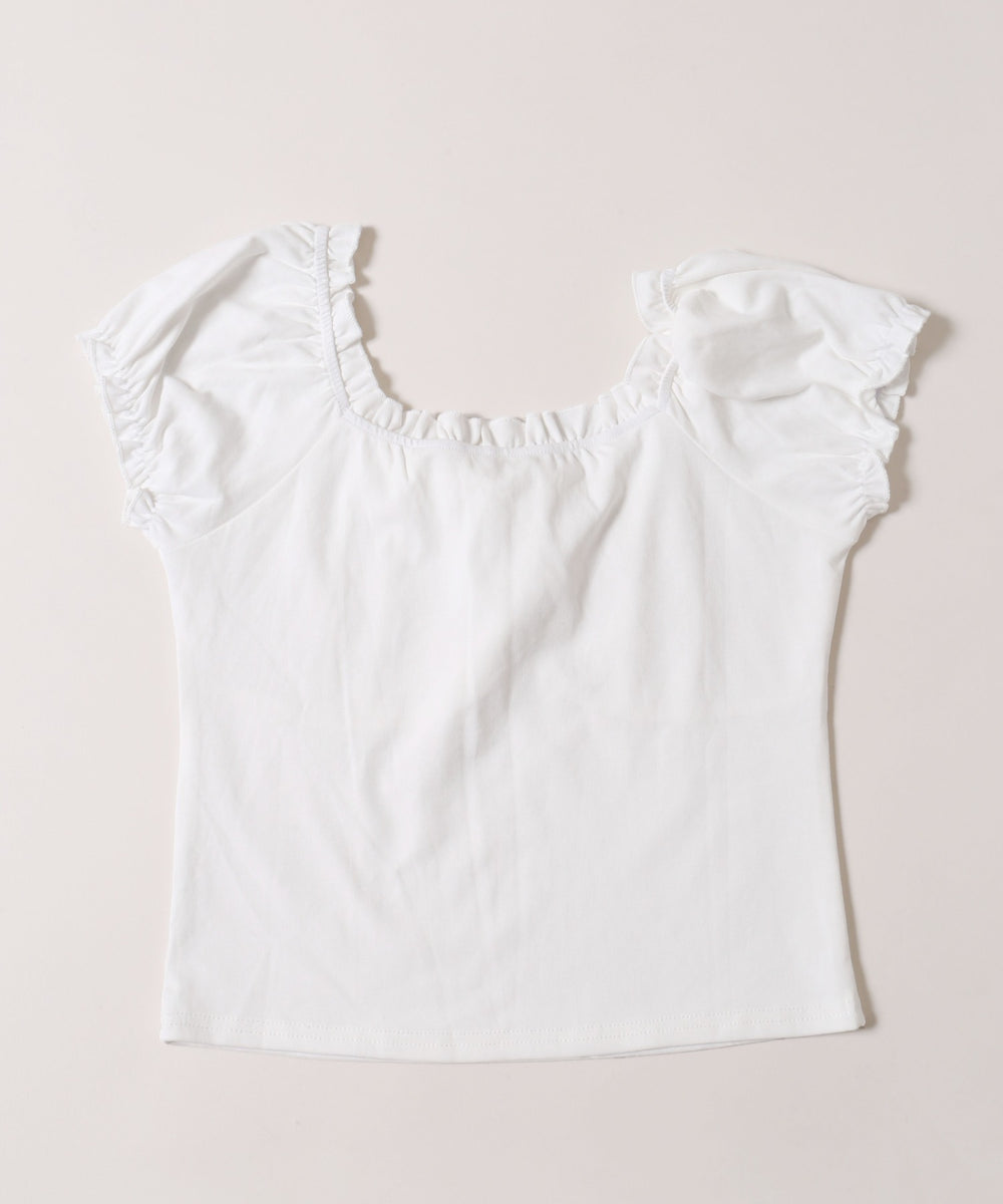 ミニパフスリーブリボンTシャツ