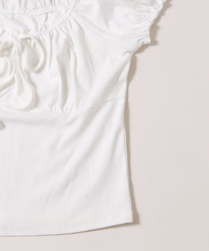 ミニパフスリーブリボンTシャツ