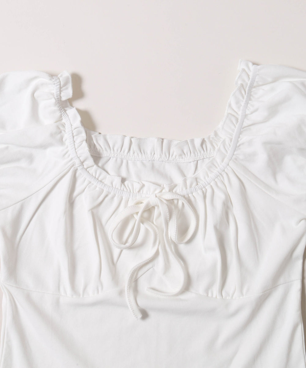 ミニパフスリーブリボンTシャツ