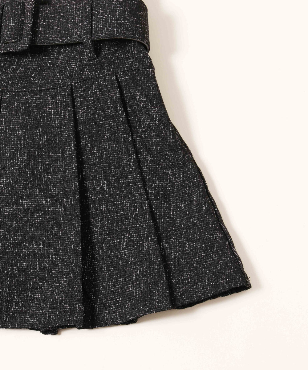 ベルト付きサマーツイードスカート