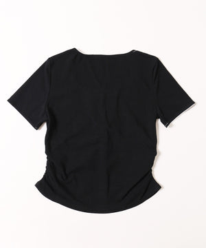 リボンレースアップTシャツ