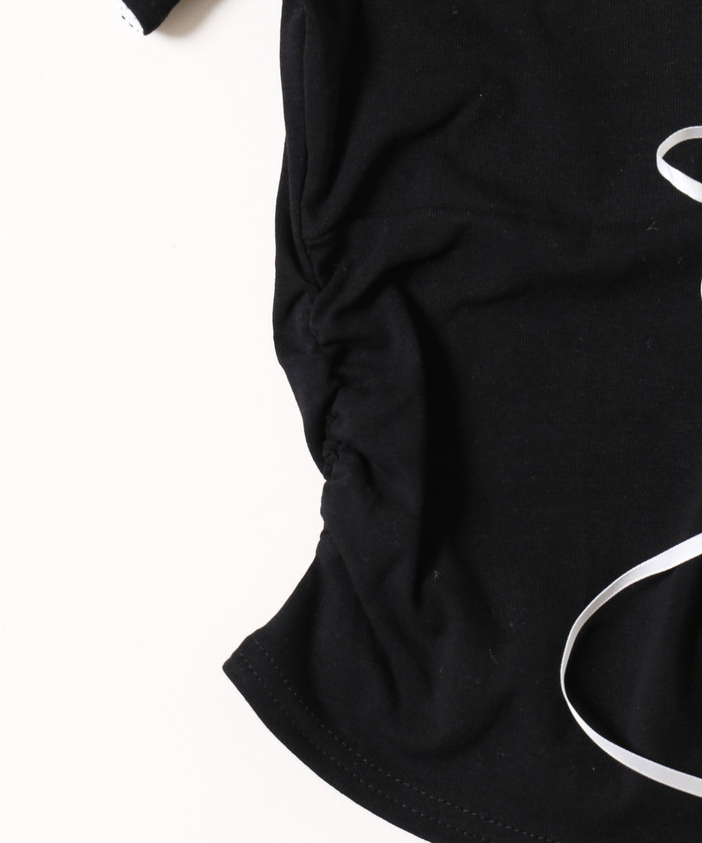 リボンレースアップTシャツ