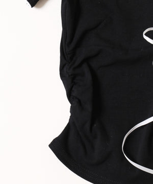 リボンレースアップTシャツ