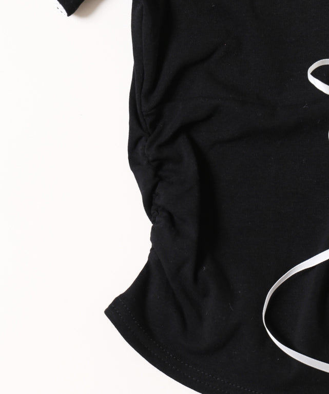 リボンレースアップTシャツ