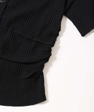 ボタンオフショル半袖トップス