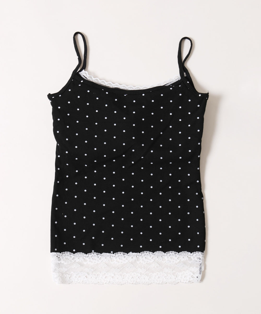 レースヘムドットカップインキャミソール