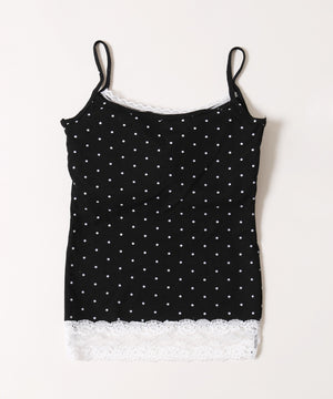 レースヘムドットカップインキャミソール