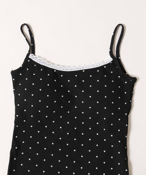 レースヘムドットカップインキャミソール