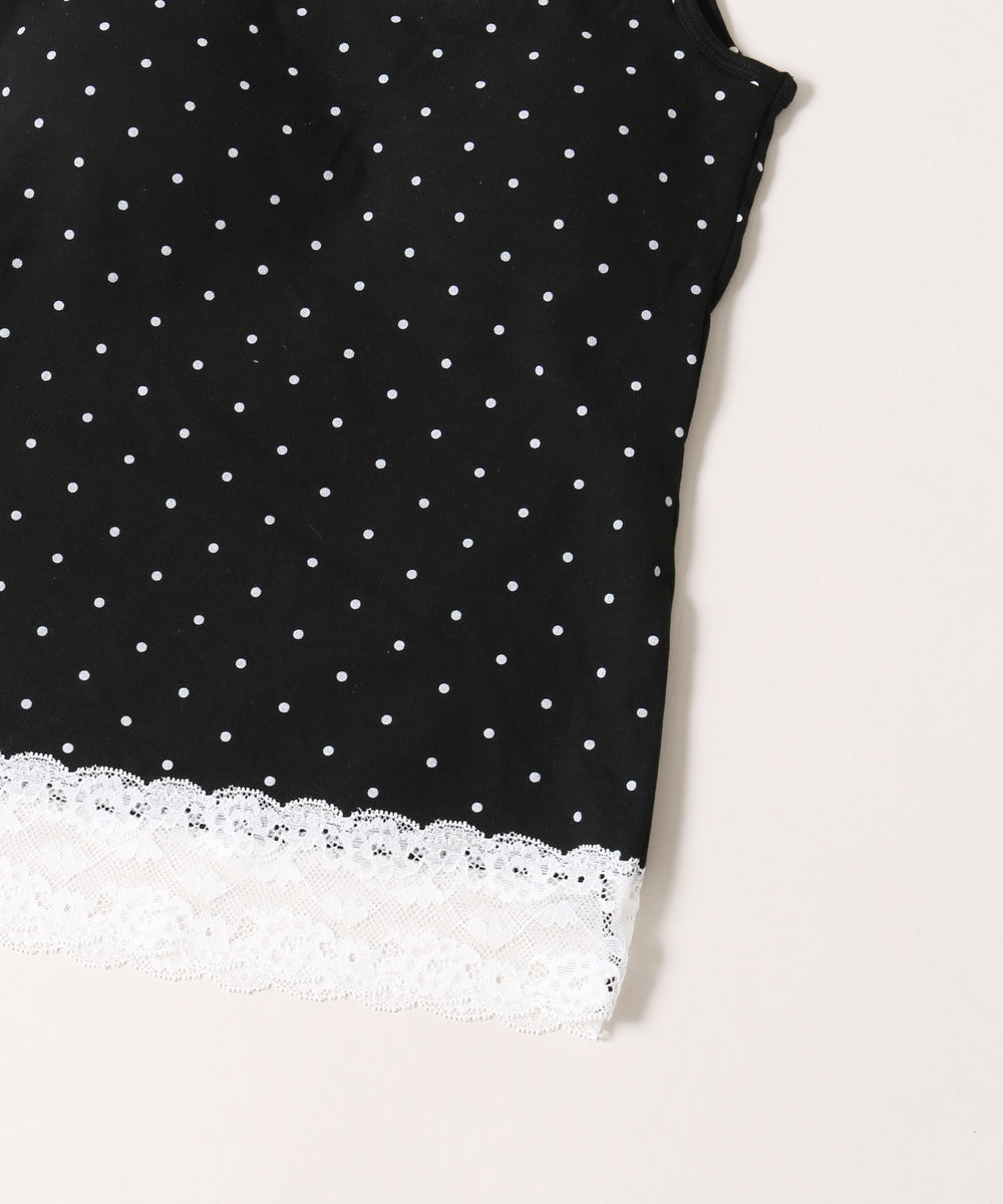 レースヘムドットカップインキャミソール