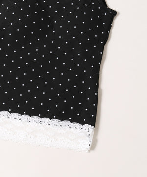 レースヘムドットカップインキャミソール