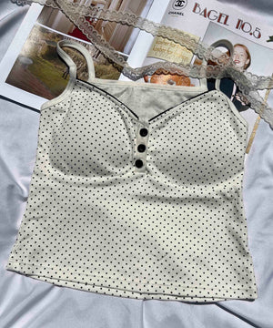 ボタンデザインドットキャミソール