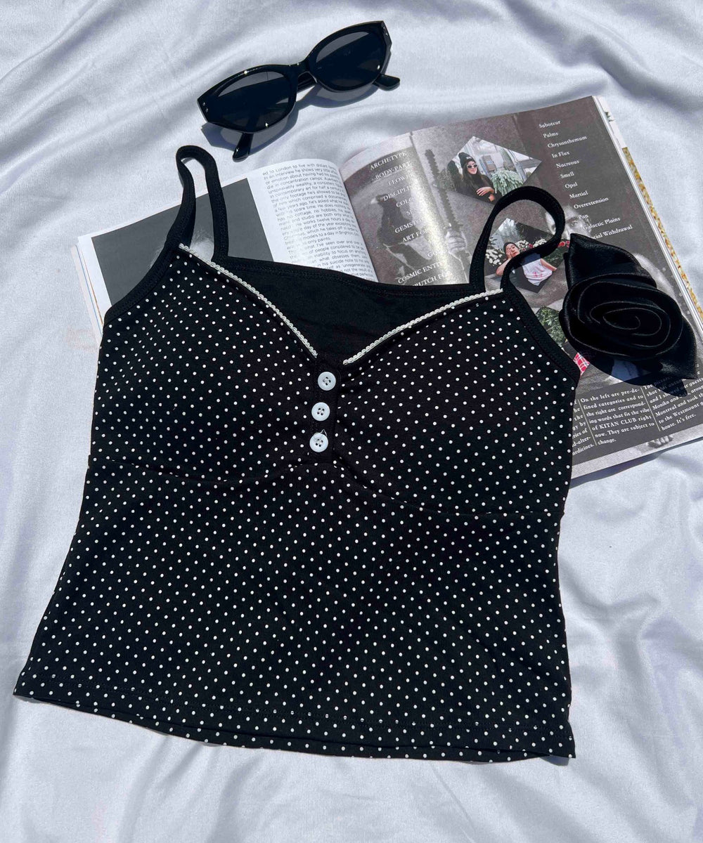 ボタンデザインドットキャミソール