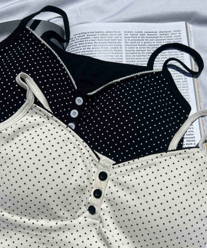 ボタンデザインドットキャミソール