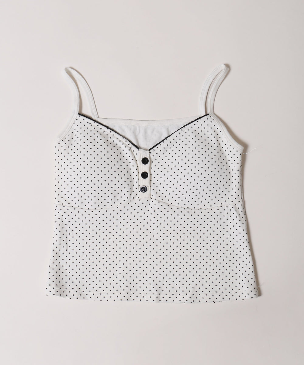 ボタンデザインドットキャミソール