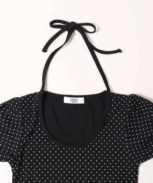 チョーカーデザインドットトップス