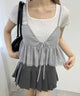 フロントリボンチュールキャミソール/グレー モデル：160㎝ F着用