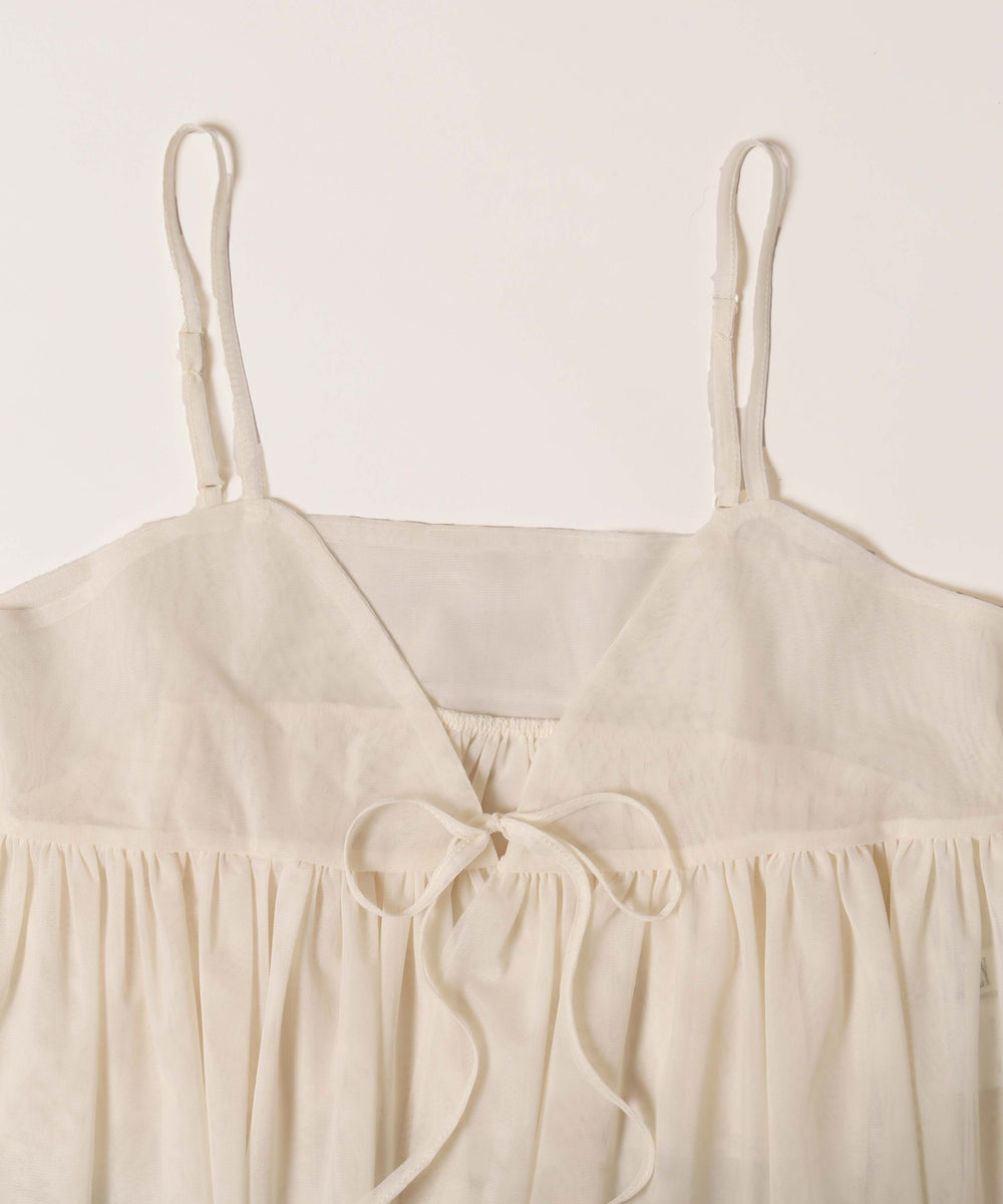 フロントリボンチュールキャミソール