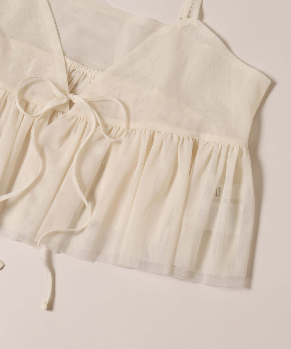 フロントリボンチュールキャミソール