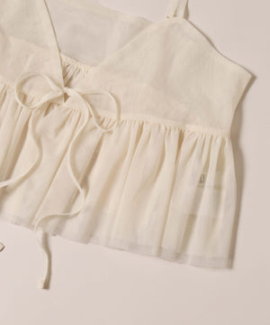フロントリボンチュールキャミソール