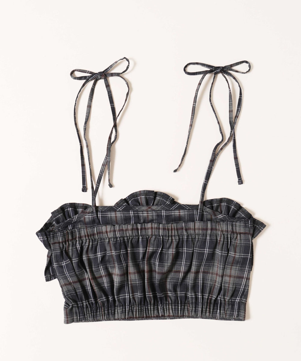 チェックフリルビスチェ