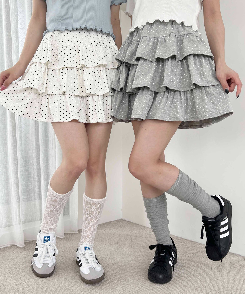 ドットティアードスカート