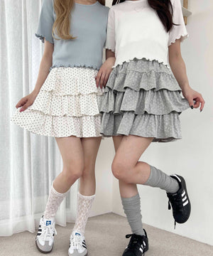 ドットティアードスカート